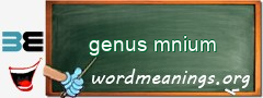 WordMeaning blackboard for genus mnium